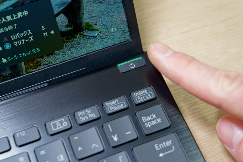 Windows Hello指紋認証対応の電源ボタン一体型指紋センサー