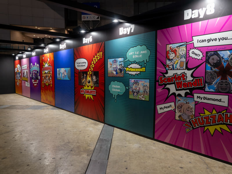 ホロライブEnglishなど海外ライバーの展示もあった