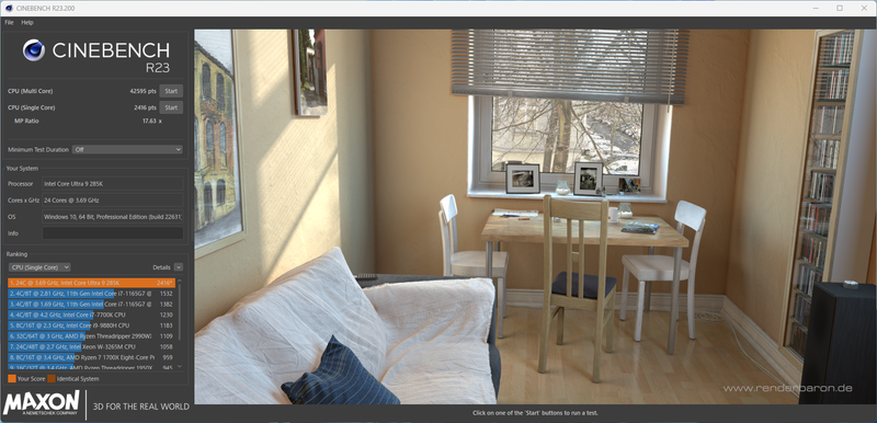 Cinebench R23の結果