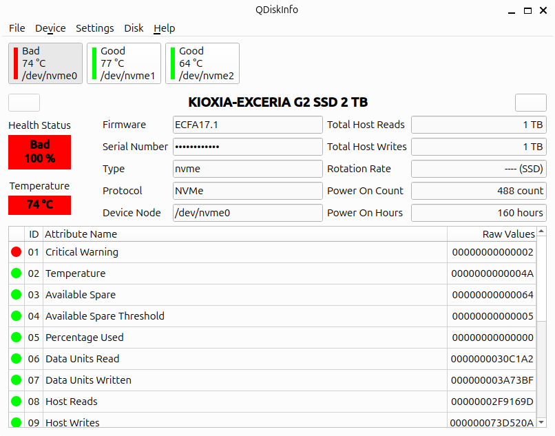 負荷をかけたあとの情報
