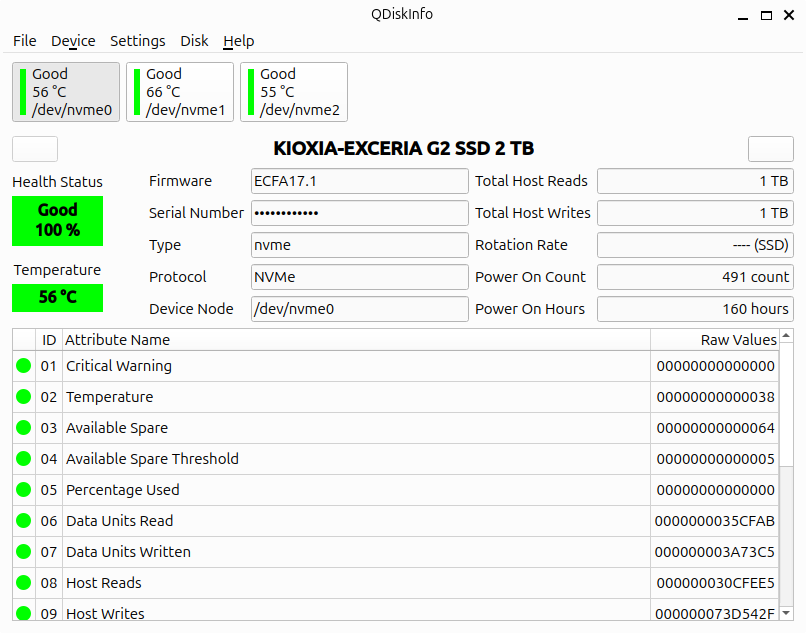 起動5分後の情報(ヒートシンクつき)