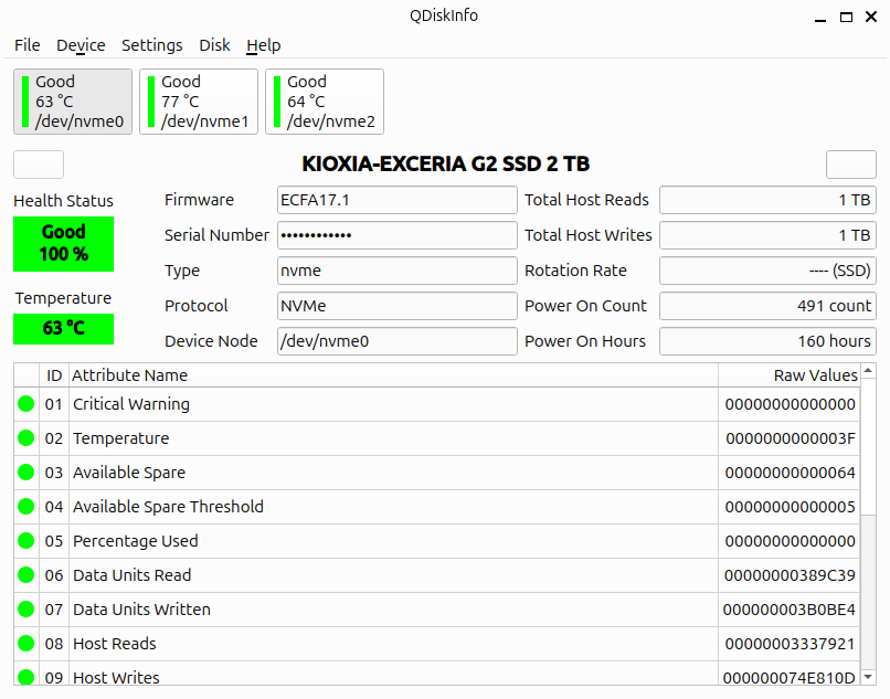 負荷をかけたあとの情報(ヒートシンクつき)