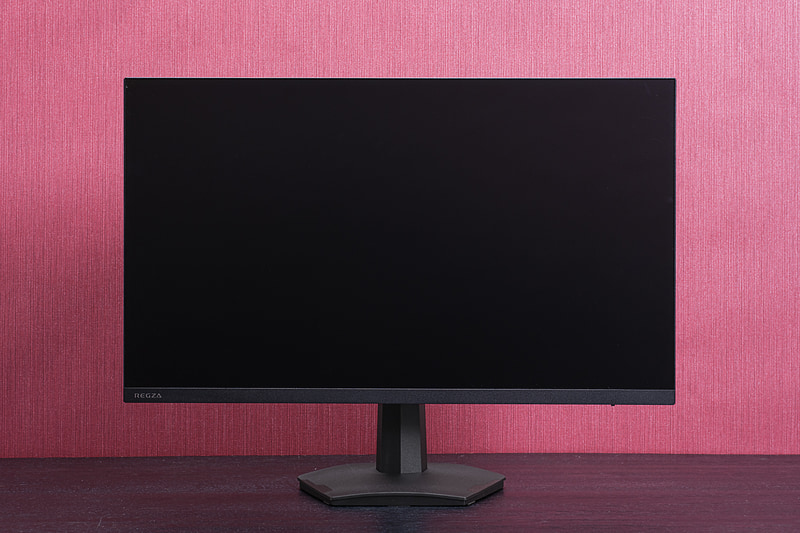 スタンドは上下のチルトだけとシンプルだ