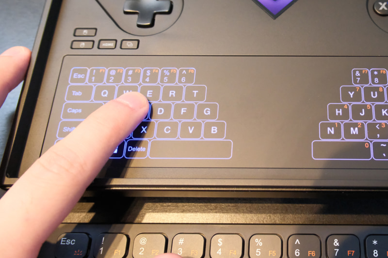 タッチパッドモードではキーボードの印字部分もタッチパッドとして使える