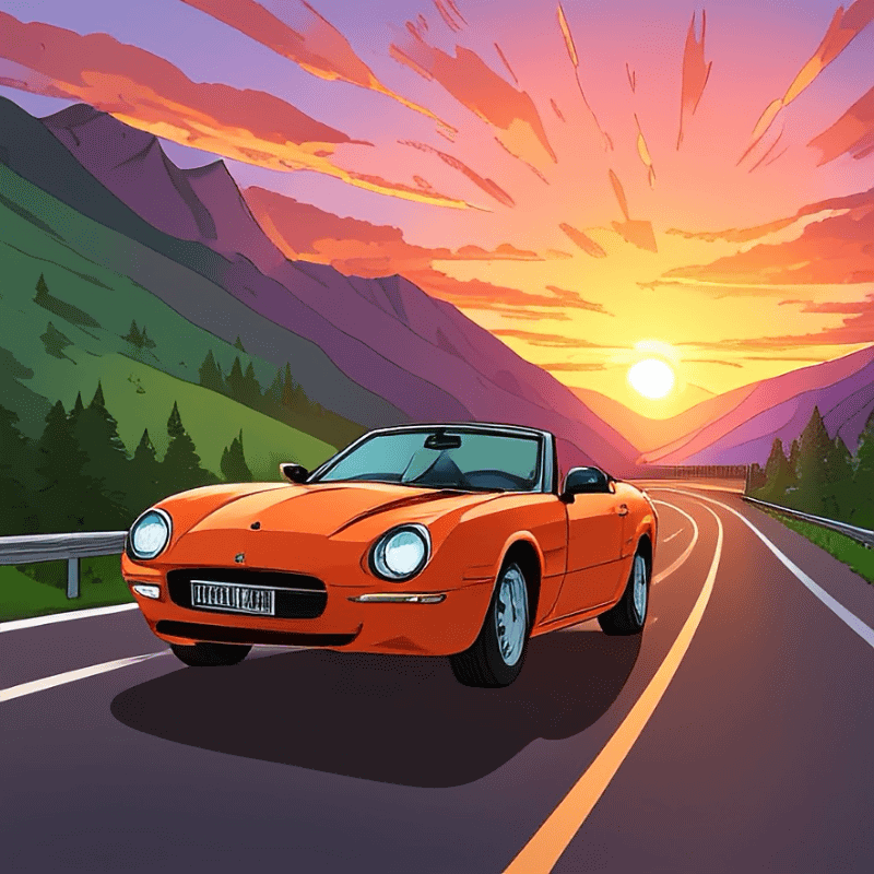 左から「夕焼け」、「飛行機」とプロンプトを追加した際の画像