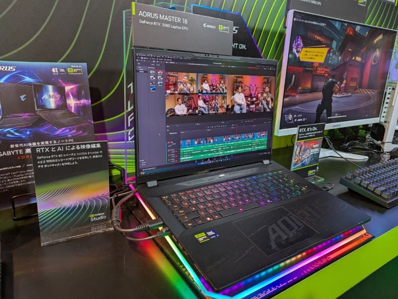 「NVIDIA Encoder」による4:2:2対応の映像編集のデモも展示