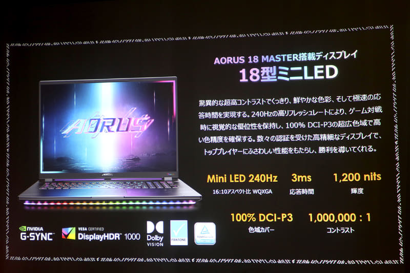 18型はミニLED液晶を採用