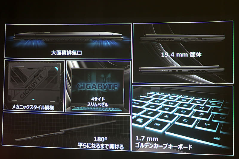 GIGABYTE GAMING A16の主な特徴