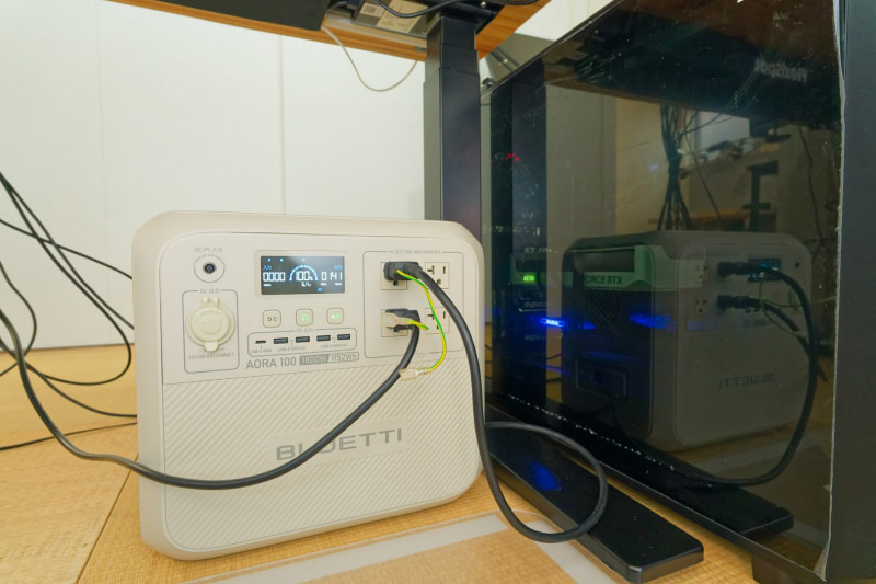 大容量電源を搭載する高性能PCと、ゲーミングモニターなどを一緒につないでもOK