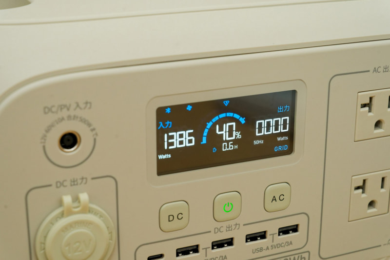 「標準」だと1,000W以上、「高速」は最大1,440Wで充電