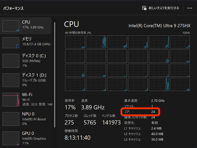最近ではCPUパワーが重要になるゲームがあるほか、配信など負荷の重い処理を変更して実行するならコア数の多いCPUを選びたい