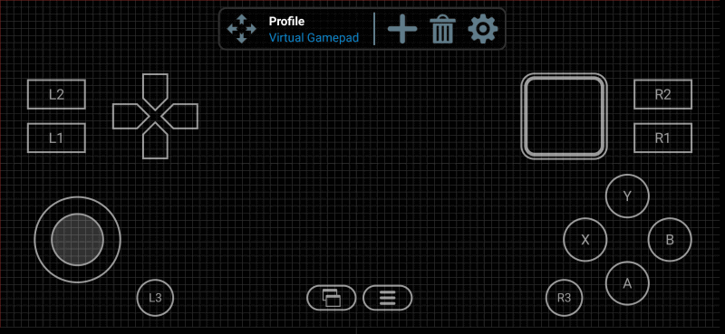 バーチャルゲームパッドは自分でカスタマイズすることができる。ゲームパッド以外のキーボードも割り当て可能だ
