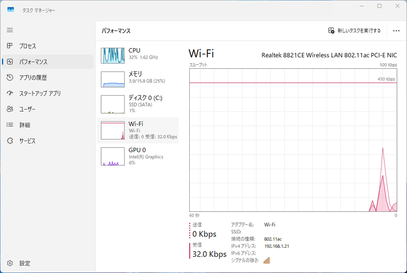 Wi-FiはCdtech ROW-61821CEのRealtek 8821CE