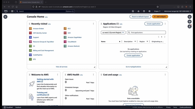 Amazon Braketの利用画面