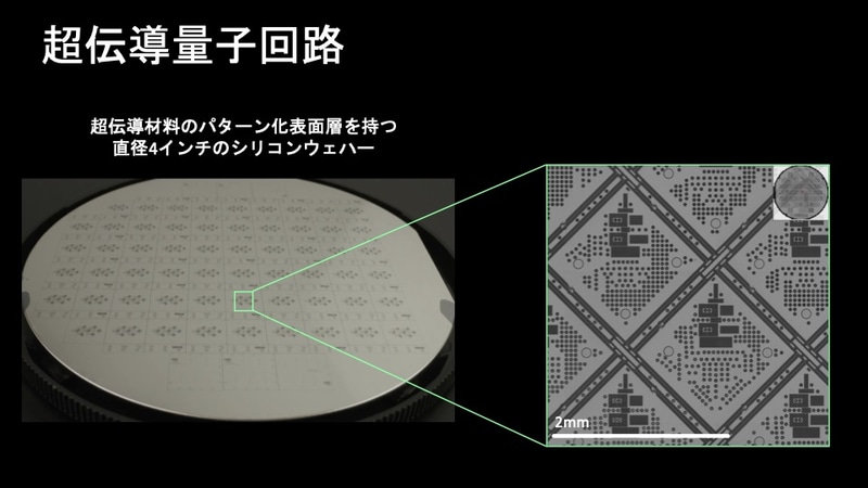超伝導量子回路のウェハ