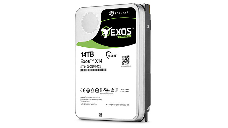 ヘリウムガスが充填されたSeagateの「Exos X14」