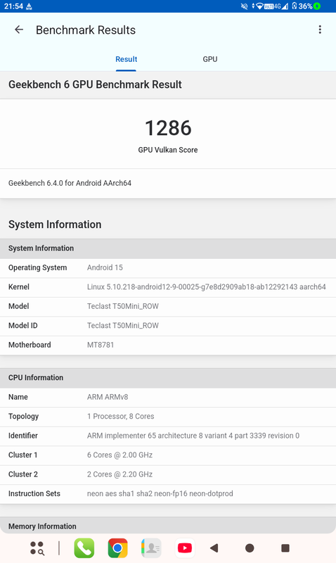 Geekbench 6の結果
