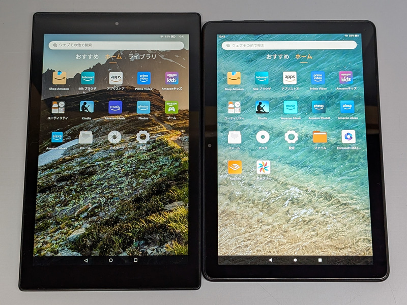 第13世代(右)との比較。短辺側にインカメラがあるためボディが天地に長い