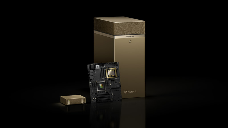 右がDGX Spark、左がDGX  Station(写真提供:NVIDIA)