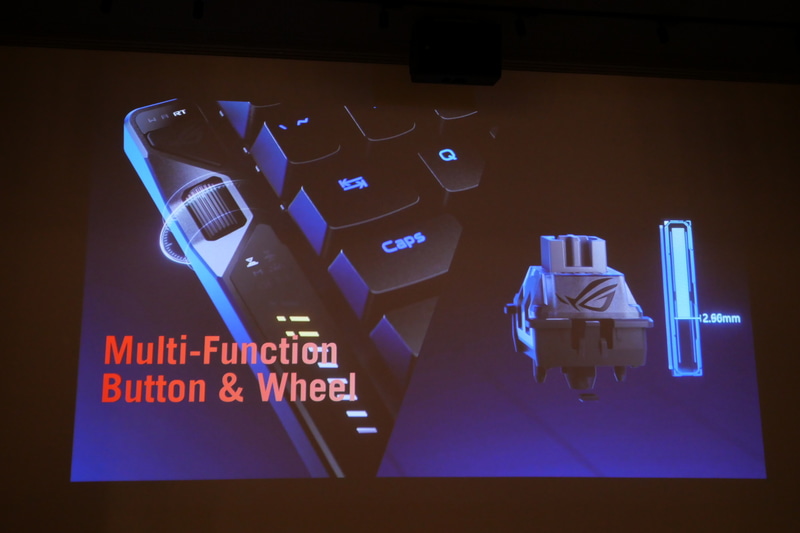 アクチュエーションポイントを0.1～3.5mmの間で0.01mm単位で調節可能