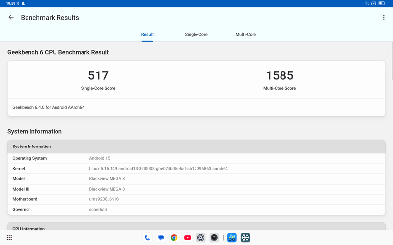 Geekbench 6の結果