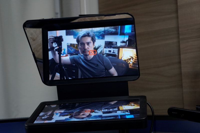 これは、OBSでカメラを表示させたシーンをPrompterに表示させたところ