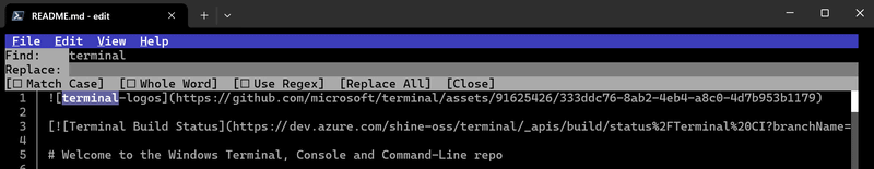 置換機能の実行画面