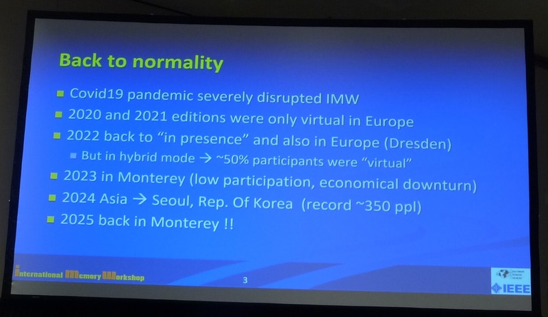2020年～2025年のIMW開催状況。開会挨拶のスライドから