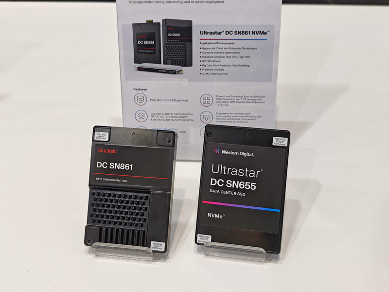 WDのブースに展示されていたSSDとエンクロージャー