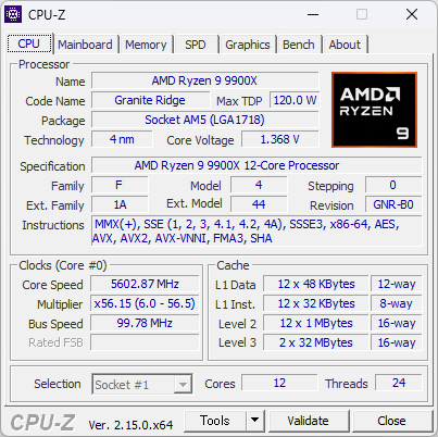 AMDの12コア/24スレッドCPU「Ryzen 9 9900X」