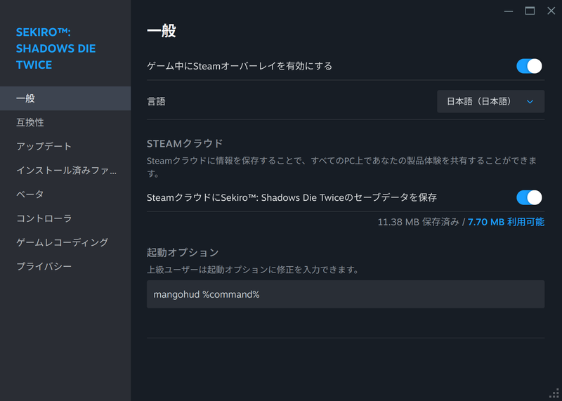 起動オプションを設定する