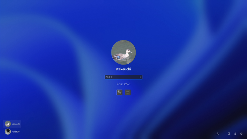 サインイン画面を表示し、先ほどのアカウントとパスワードを使ってサインインしよう