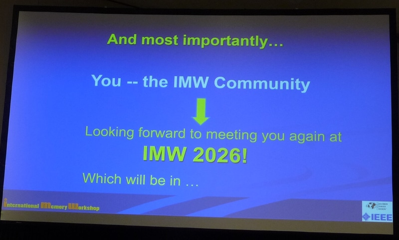 次回の予告へ向け、差し込まれたスライド。チェアパーソンによる閉会挨拶(クロージング・リマークス)から