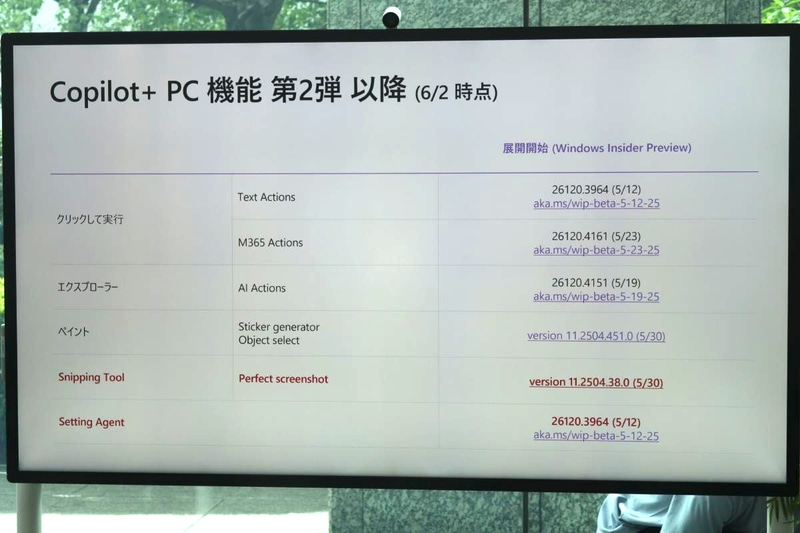 Copilot+ PCの機能 第2弾の展開