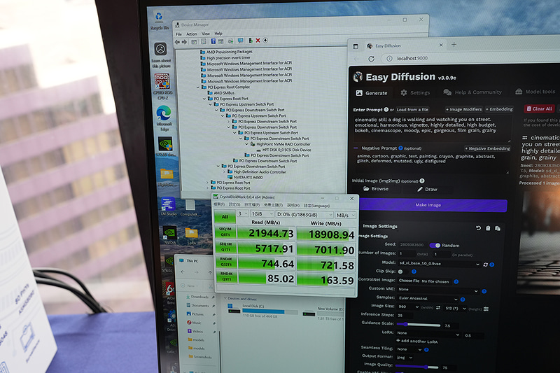 SSDを高速で動作させつつ生成AIを使用するという想定