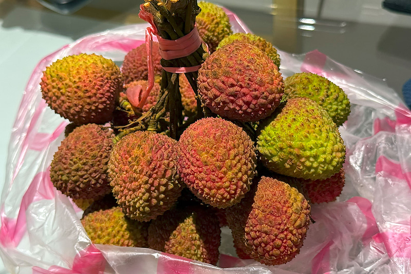 また、同時期は台湾のライチこと玉荷包(ぎょっかほう)の季節でもある。マンゴーは夏の終わりまで食べられるが、ライチは1カ月ほどで終わってしまうため市場で買っておきたい。ホテルの冷蔵庫に入れて冷やしてから食べると最高だ