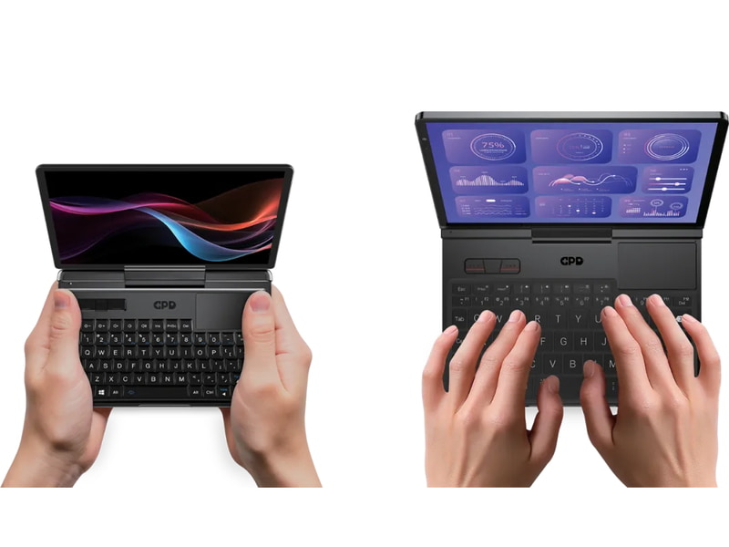 GPD MicroPC 2(左)とGPD Pocket 4(右)の大きさ比較