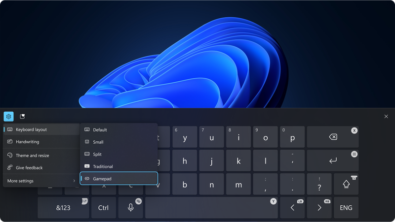 ゲームパッドによるキーボード入力の機能