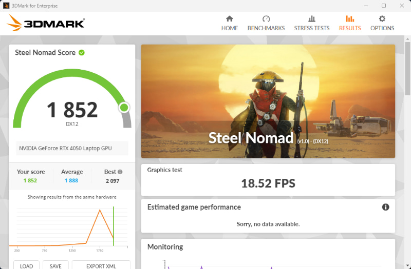 3DMark Steel Nomadの結果
