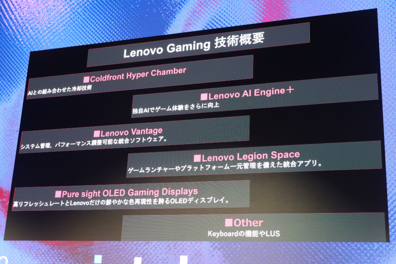 7つのLenovo Gaming技術
