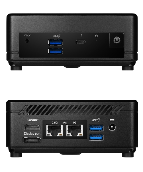 正面、背面のインターフェイス