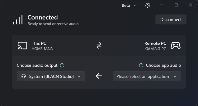 Connectを押すと、このようにつながる