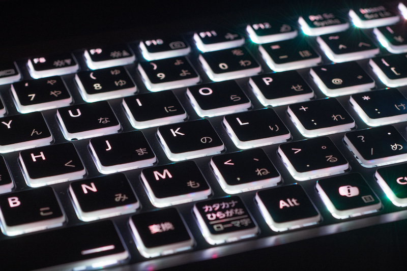 バックライトで光る