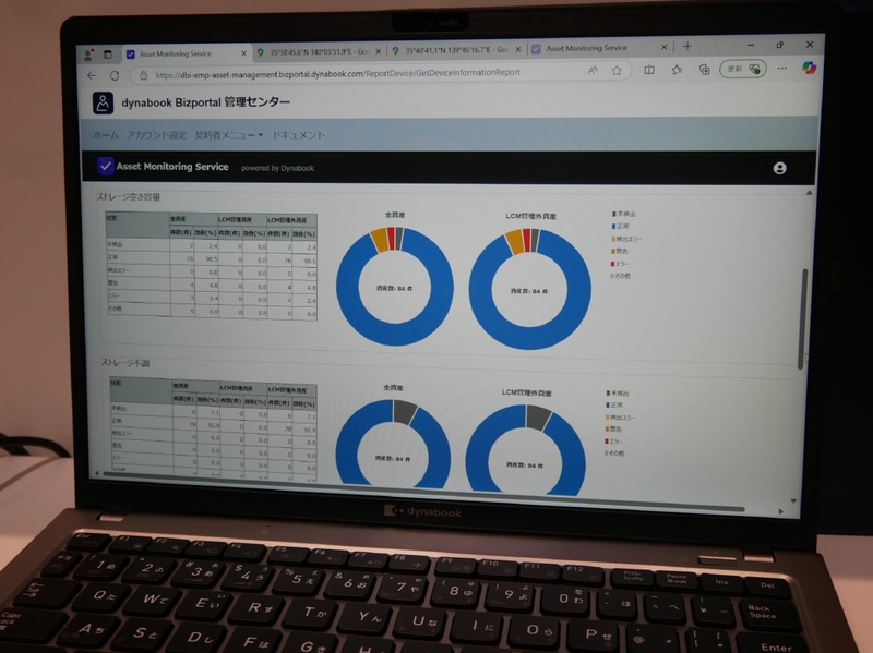 「PCアセットモニタリングサービス」ではPCの資産管理も行なえる