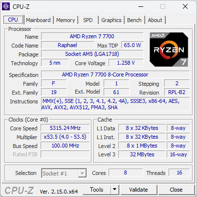 AMDの8コア/16スレッドCPU「Ryzen 7 7700」