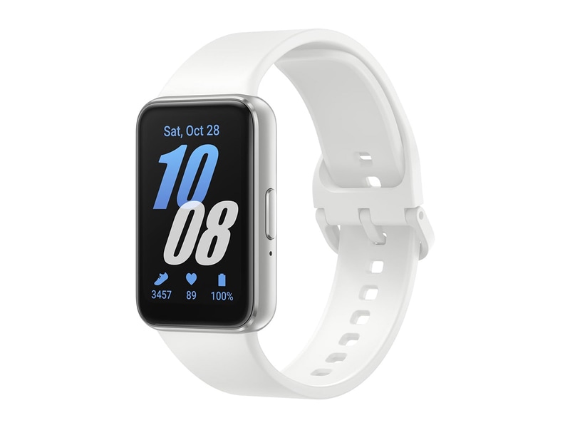 Samsung「Galaxy Fit3」。実売価格9,500円前後<br><a href="https://www.samsung.com/jp/watches/galaxy-fit/galaxy-fit3-silver-bluetooth-sm-r390nzsaxjp/" class="n" target="_blank">製品ページ</a>