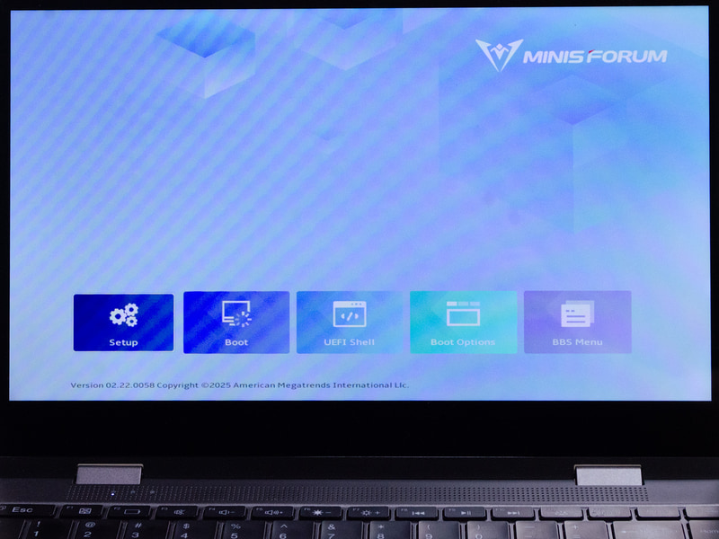 Mainメニュー。起動時[DEl]キーで表示。いったんメニューが出る