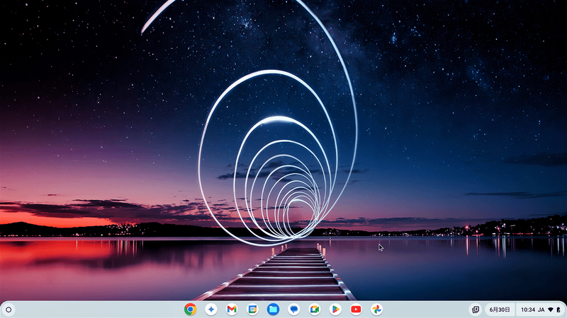 筆者の家に積まれていたLenovo 14e Chromebook Gen 3のデスクトップ画面。ここからGoogle Playが省かれたものと考えれば良いだろう