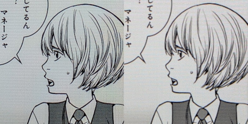 左が本製品(270ppi)、右がFire HD 8(189ppi)。テキスト同様、解像度の差は明らか