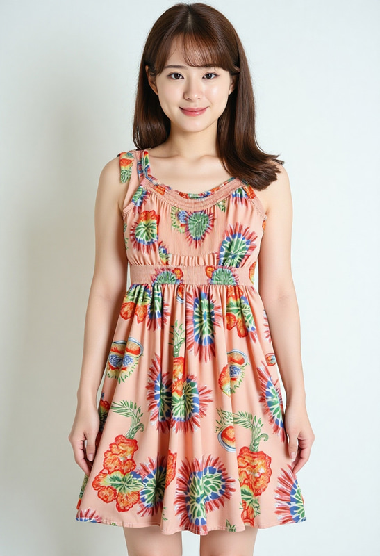 Kontext dev、LoRAありで“this clothes wearing a Japanese woman”